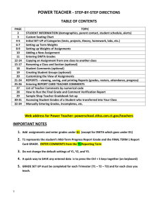 POWER TEACHER - STEP-BY-STEP DIRECTIONS TABLE OF
