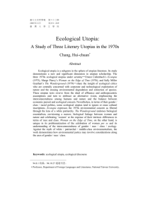 Ecological Utopia: A Study of Three Literary Utopias