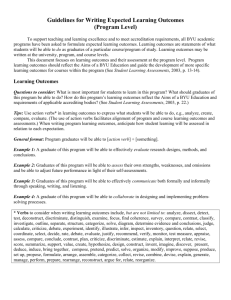 Guidelines for Writing Expected Learning Outcomes (Program Level)