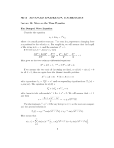 Damped wave equation, D'Alembert's solution