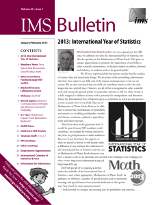 IMS Bulletin 42(1) - Institute of Mathematical Statistics