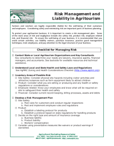 Risk Management and Liability in Agritourism