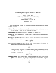 Counting Strategies for Math Teams Handout