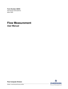 Flow Manual - Welcome to Emerson Process Management