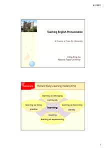 Teaching English Pronunciation Richard Kiely's learning model