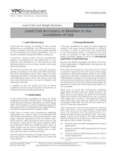 Load Cell Accuracy in Relation to the Conditions of Use