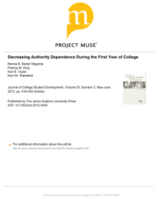 Decreasing Authority Dependence During the First Year of