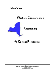 NY WC Ratemaking - A Current Prospective