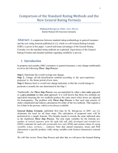 Comparison of the Standard Rating Methods and the New General