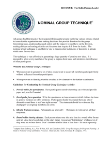 Nominal Group Technique - Program & Staff Development