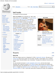 bell hooks - Wikipedia, the free encyclopedia