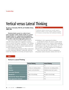 Vertical versus Lateral Thinking