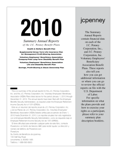 Summary Annual Reports of the jcpenney Benefit