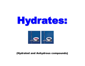 Hydrates – Hydrated and Anhydrous Compounds