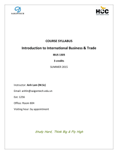 Introduction to International Business & Trade