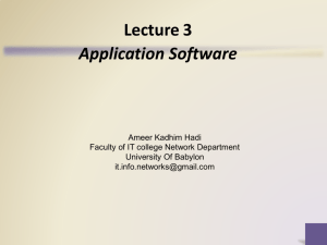 Lecture 3 Application Software