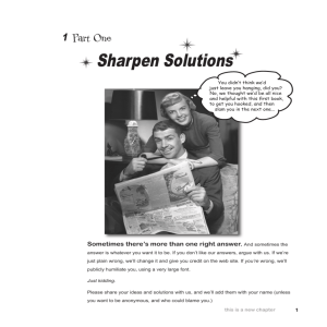 Sharpen Solutions