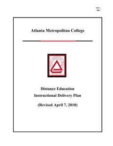 Instructional Delivery Plan - Atlanta Metropolitan State College