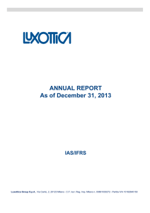 ANNUAL REPORT As of December 31, 2013
