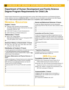 Department of Human Development and Family Science Degree