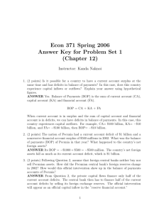 Econ 371 Spring 2006 Answer Key for Problem Set 1