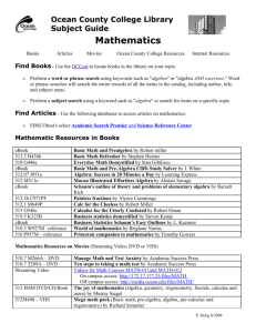 Mathematic Resources Online