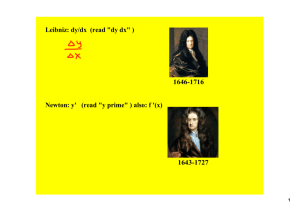 Leibniz: dy/dx (read "dy dx" ) Newton: y' (read "y prime" ) also: f '(x