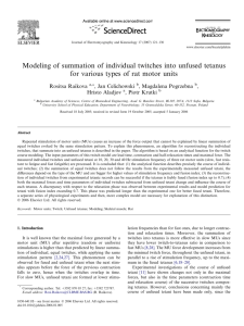 Modeling of summation of individual twitches into unfused tetanus