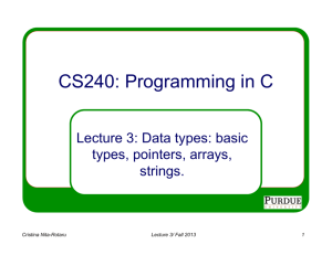 CS240: Programming in C - Cristina Nita