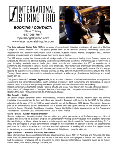 Group Bio & Members Bio - The International String Trio official