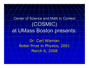 (COSMIC) at UMass Boston presents: