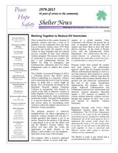 Fall 2015 Newsletter - Shelter for Help in Emergency