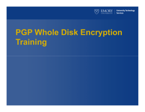 PGP Whole Disk Encryption Training