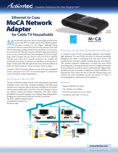 ECB2200 MoCA Network Adapter Datasheet
