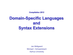 Domain-specific languages Syntax extensions