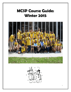 MCSP Course Guide: Winter 2015 - College of Literature, Science