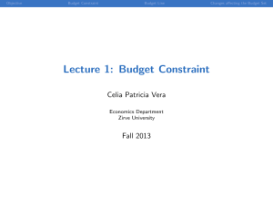 Lecture 1: Budget Constraint