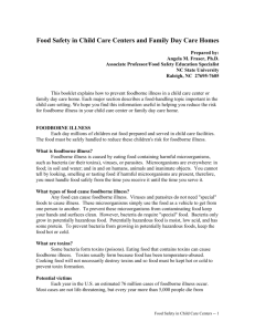 Food Safety in Child Care Centers and Family