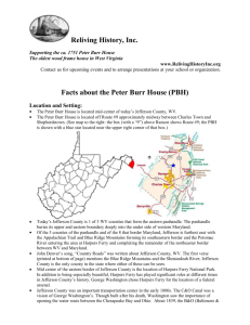 Reliving History, Inc. Facts about the Peter Burr House (PBH)
