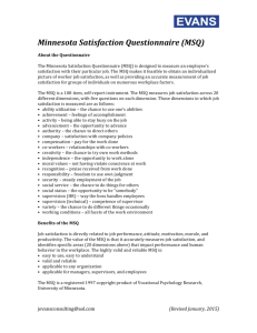 Minnesota Satisfaction Questionnaire (MSQ)