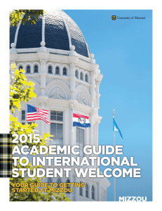 2015 ACADEMIC GUIDE TO INTERNATIONAL STUDENT WELCOME