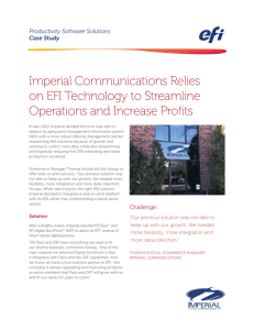 Imperial Communications Relies on EFI Technology to Streamline