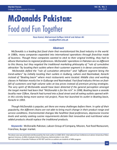 McDonalds Pakistan: Food and Fun Together