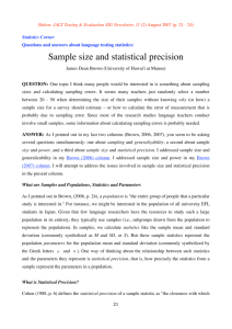 Sample size and statistical precision