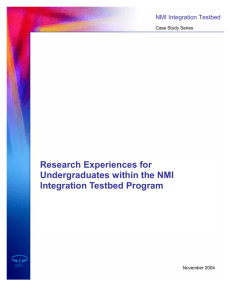 Research Experiences for Undergraduates within the - NMI-EDIT
