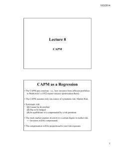 Lecture 8 CAPM as a Regression