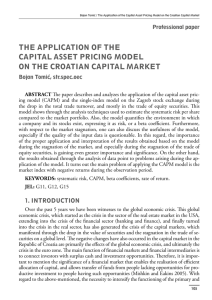 the application of the capital asset pricing model on the croatian