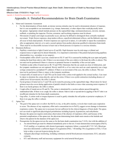 Appendix A: Detailed Recommendations for Brain Death Examination