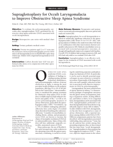 Supraglottoplasty for Occult Laryngomalacia to Improve Obstructive