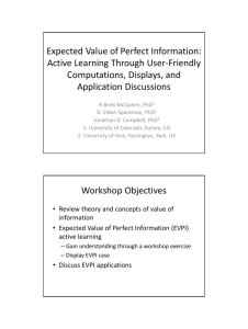 Expected Value of Perfect Information: Active Learning